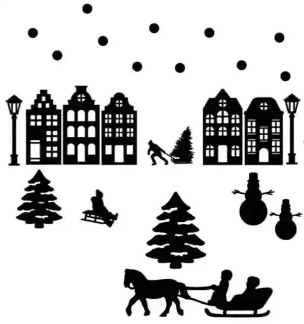Raamstickers winterse wereld