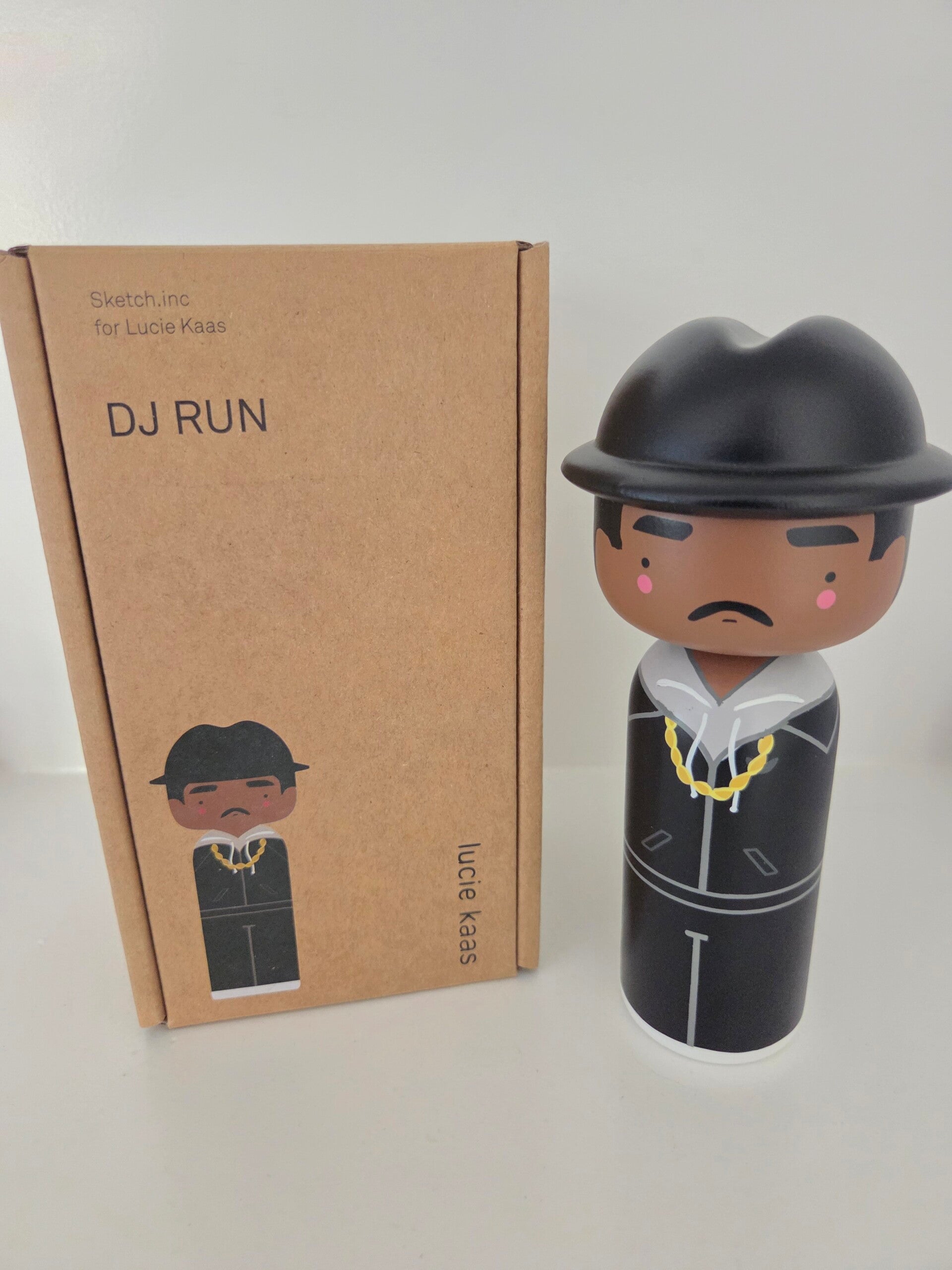 Lucie Kaas Kokeshi doll "DJ RUN / RUN DMC"