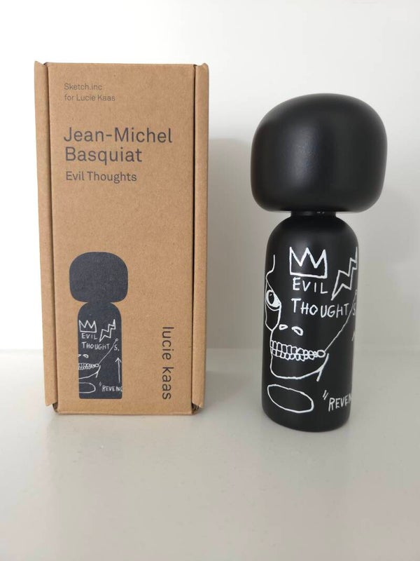Lucie Kaas Kokeshi doll Jean-Michel Basquiat - Evil Thoughts