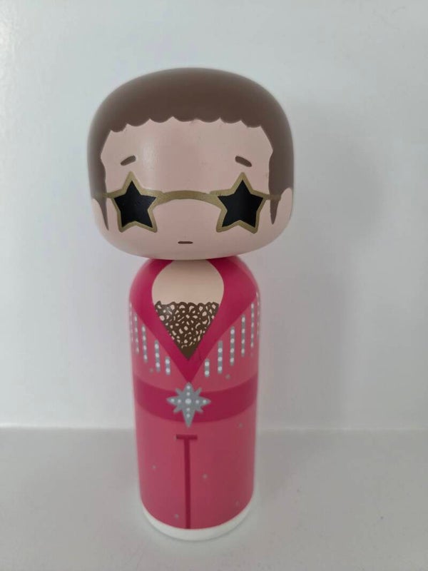Lucie Kaas Kokeshi doll Elton John Pink