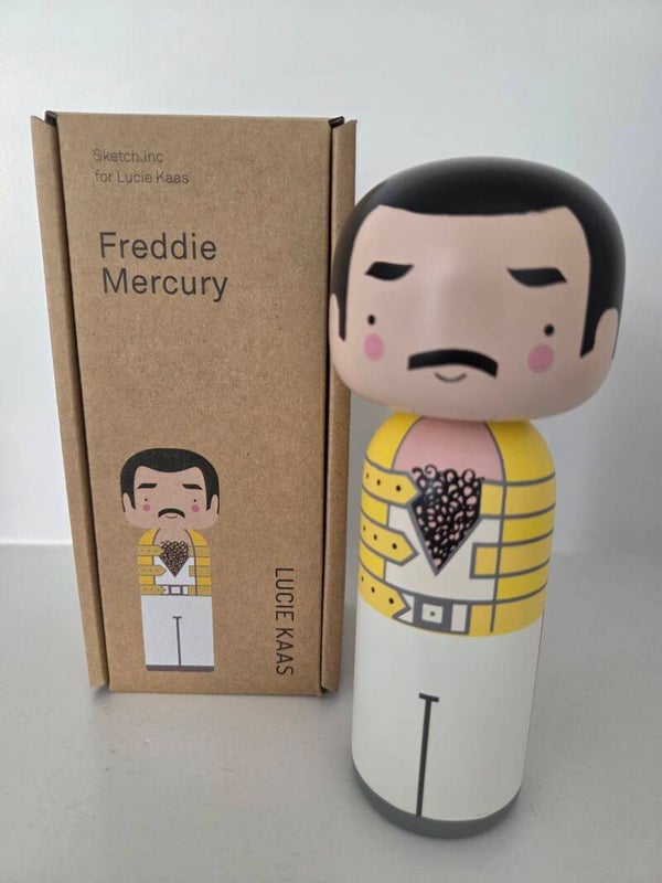 Lucie Kaas Kokeshi doll  Freddy Mercury