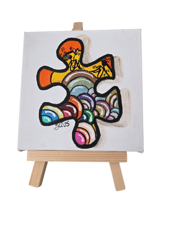 SOS - Save Our Souls - Origineel handgeschilderd kunstwerk op mini canvas