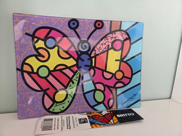 Romero Britto Butterfly glass plate