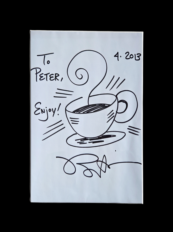 Romero Britto - originele en handgesigneerde schets