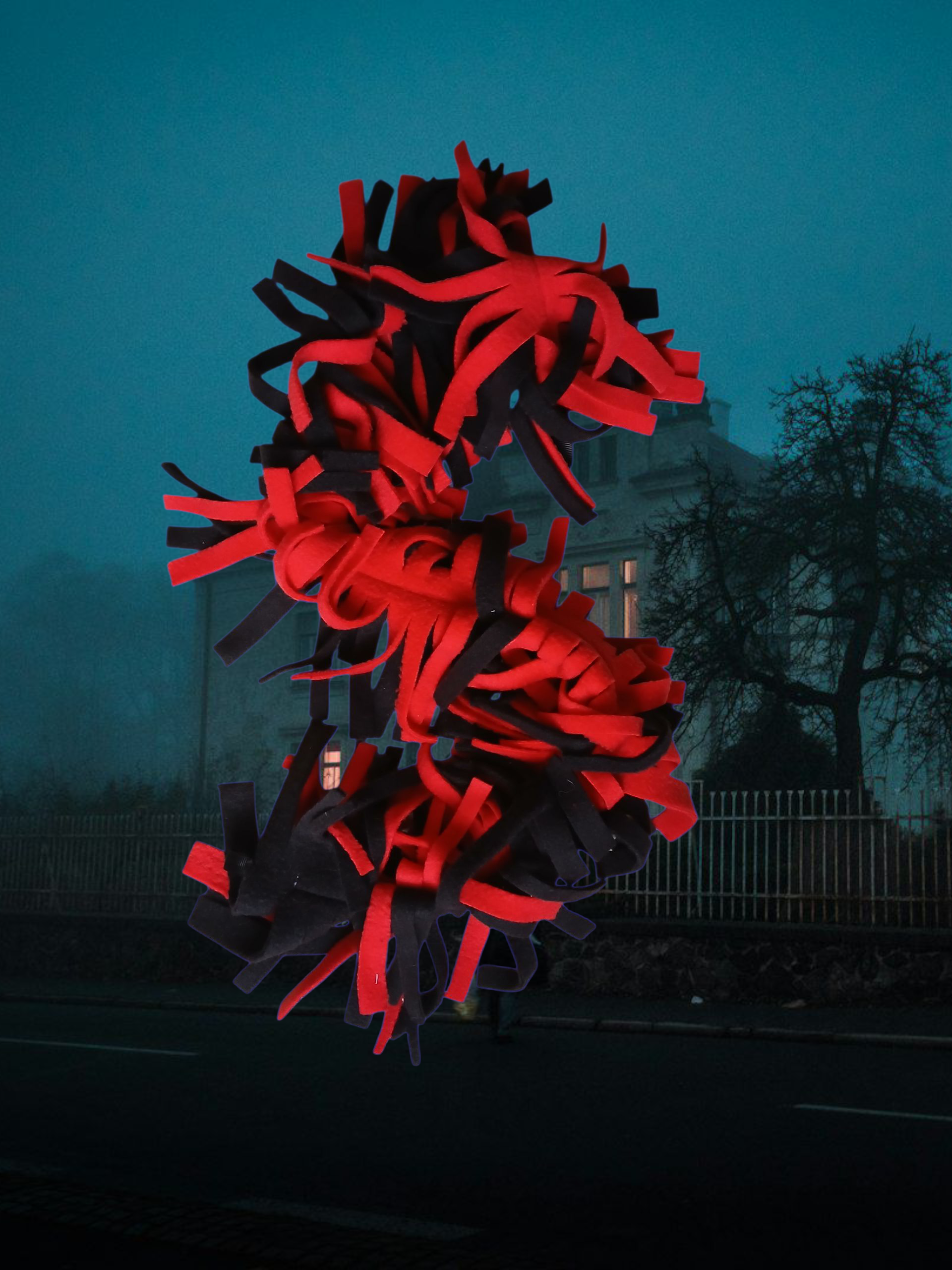 #Halloween fleece slinger rood/zwart