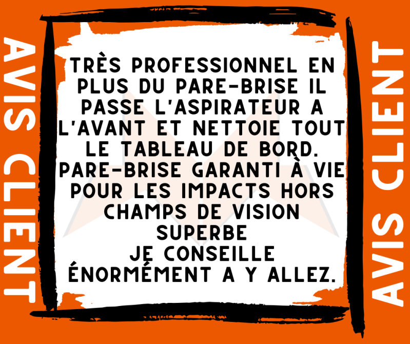 Avis 5 etoiles MIG AUTO remplacement de pare brise