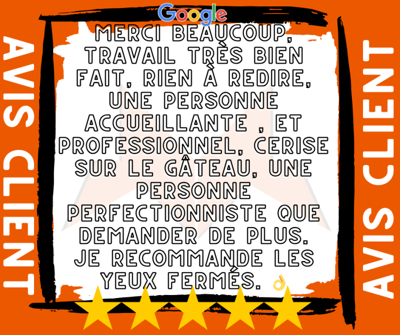 merci beaucoup travail tres bien fait rien a redire une personne accueillante et professionnel cerise sur le gateau une personne perfectionniste que demander de plus je recommande les yeux fermes