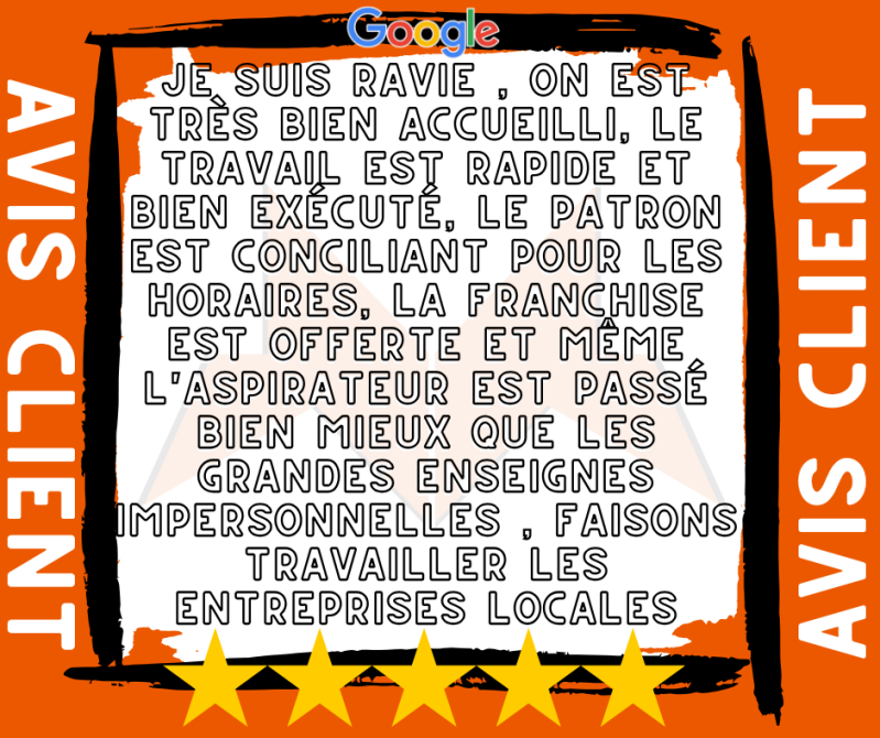 Merci beaucoup pour ce super retour ! 😊 Ici, on bichonne les pare-brise… et les clients ! 🚗✨ Flexibilité, sourire et aspirateur inclus 😄 Merci de faire confiance aux pros locaux, c’est grâce à vous qu’on avance ! 💪