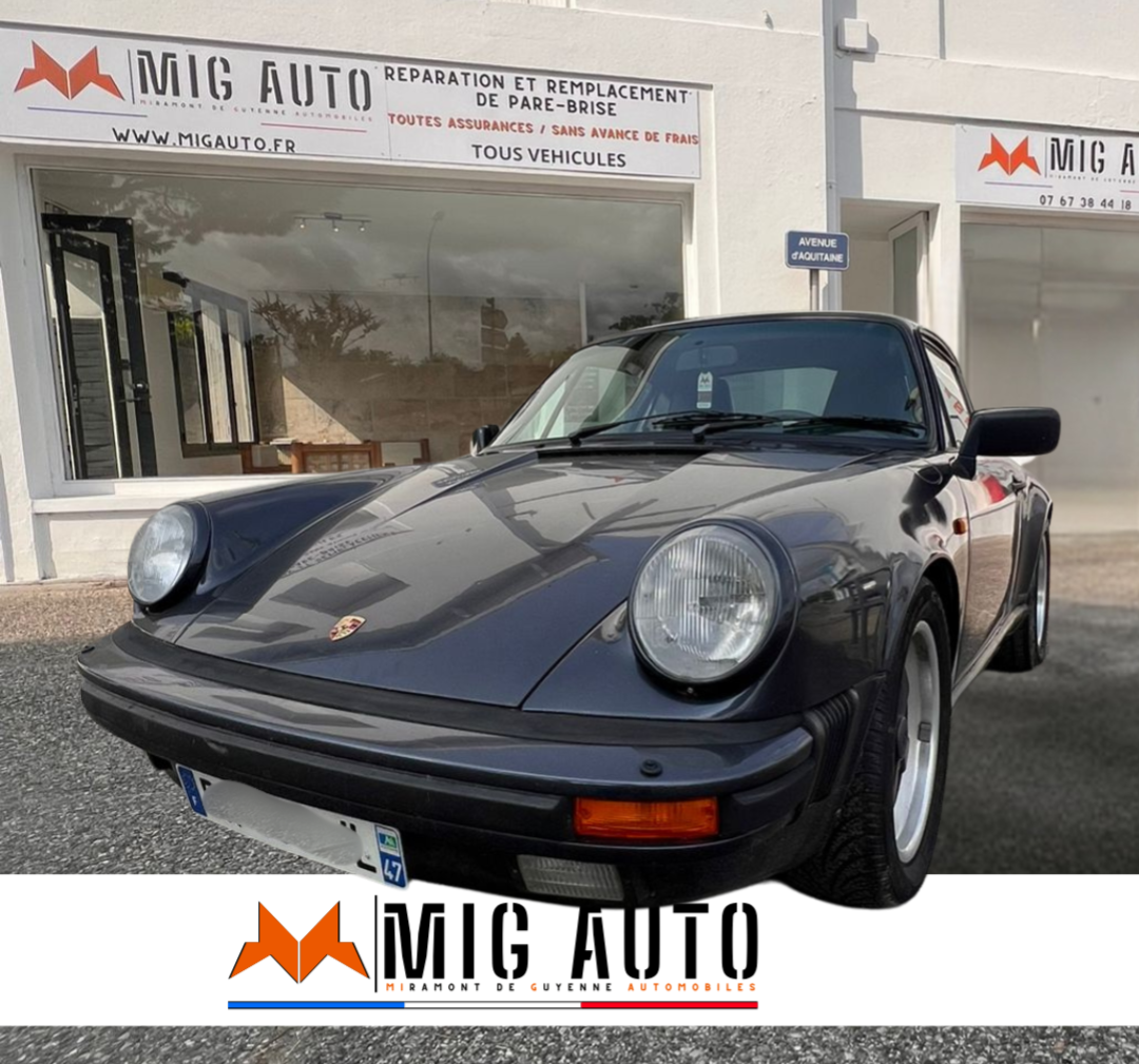 Pare-brise Porsche carrera de 1987 Remplacement du pare-brise, vert dégradé vert avec antenne intégré