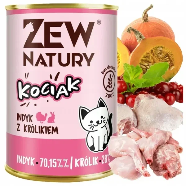 12x400g. Zew Natury Junior Turkey with Rabbit (2,70€/1szt)