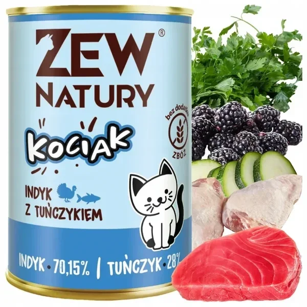12x400g. Zew Natury Junior Turkey with Tuna (2,40€/1szt)