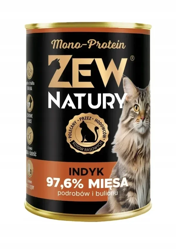12x400g. Zew Natury Mono-Protein Turkey (2,30€/1szt)