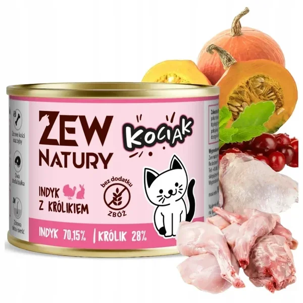 12x185g. Zew Natury Junior Turkey with Rabbit (1,80€/1szt)