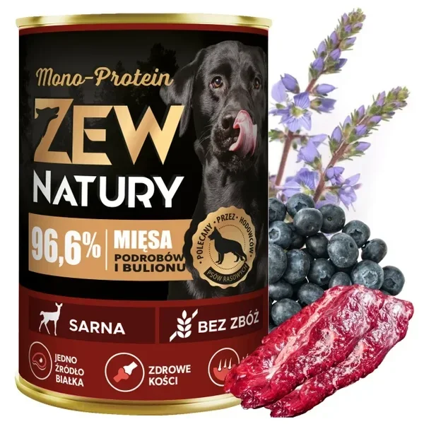 12x400g. Zew Natury Mono-Protein Roe (3,40€/1szt)