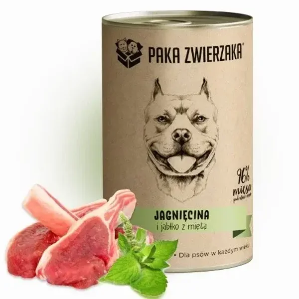 6x400g. Paka Zwierzaka Dog Lamb and Apple with Mint