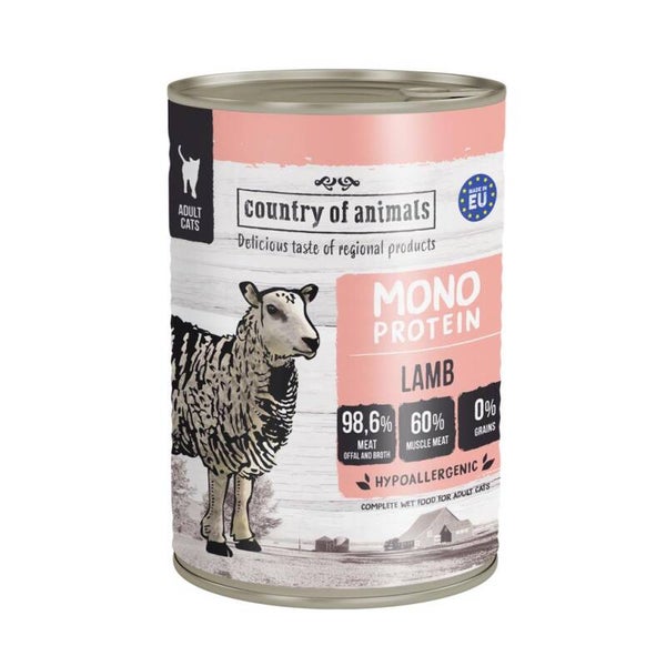 Country of Animals (Wiejska Zagroda) Monoprotein Katten 12x400g. LAMB