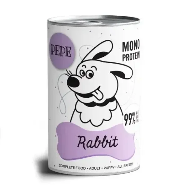 6x400g. Paka Zwierzaka Peppe Monoprotein Rabbit