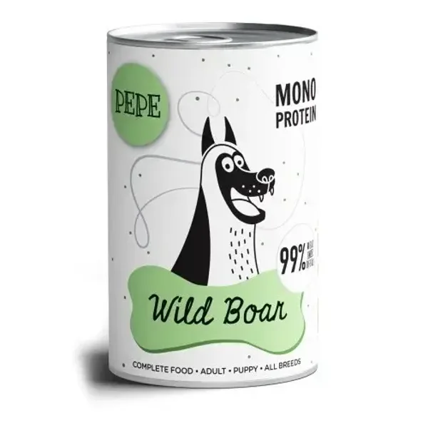 6x400g. Paka Zwierzaka Peppe Monoprotein Wild Boar