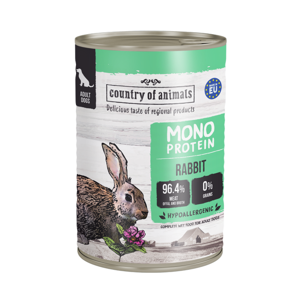 Country of Animals (Wiejska Zagroda) Monoprotein 12x400g. RABBIT