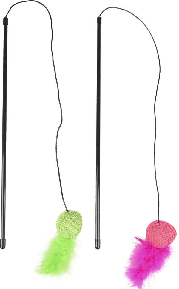 Flamingo kattenhengel Bal met veer