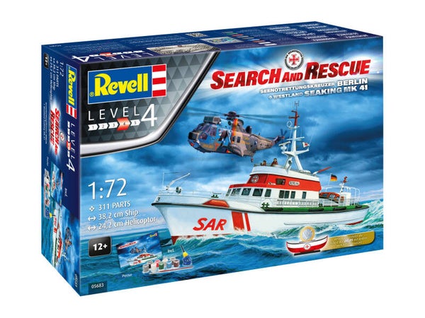Revell Niveau:4 DGzRS Berlin + Sea King "Good Bye Set" - Geschenkset 2 modellen - Limited Edition