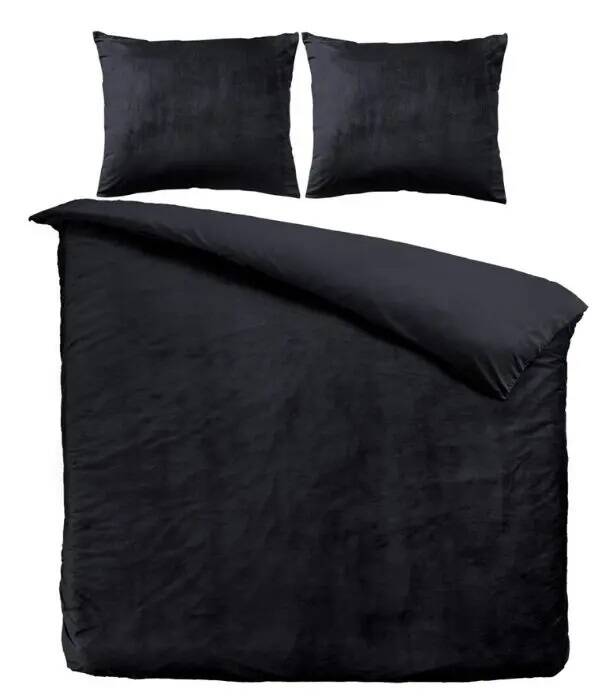 Velvet Couture dekbedovertrek zwart fluweel, tweepersoons