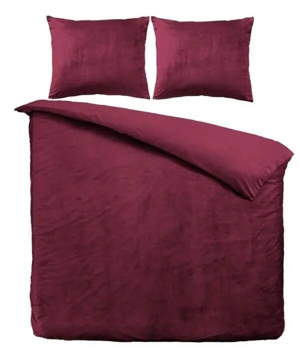 Velvet Couture dekbedovertrek rood fluweel, lits jumeaux
