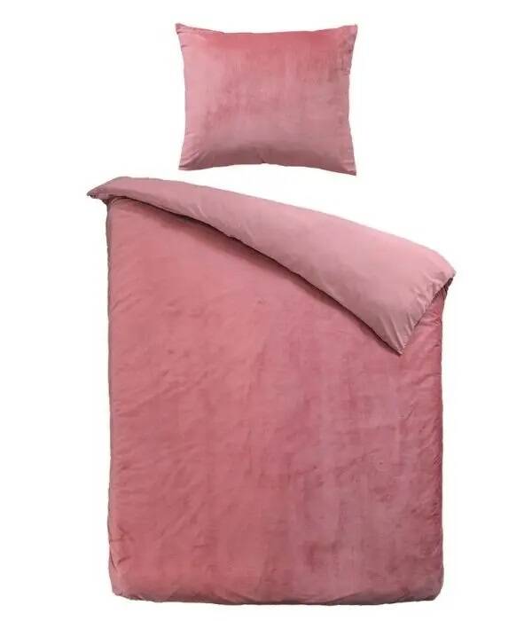 Velvet Couture dekbedovertrek roze fluweel, eenpersoons