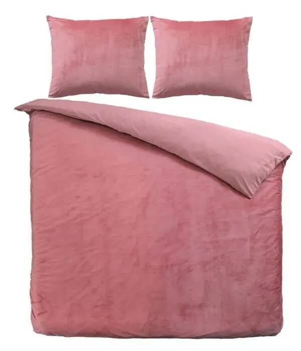 Velvet Couture dekbedovertrek roze fluweel, tweepersoons