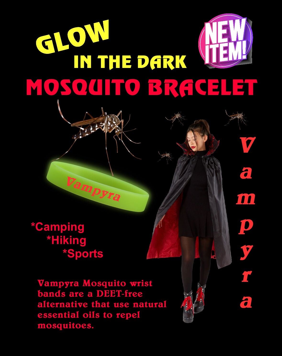 Vampyra Glow in the Dark Mosquito Repellent Bracelet