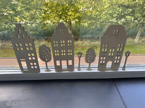 Houten grachtenpandjes