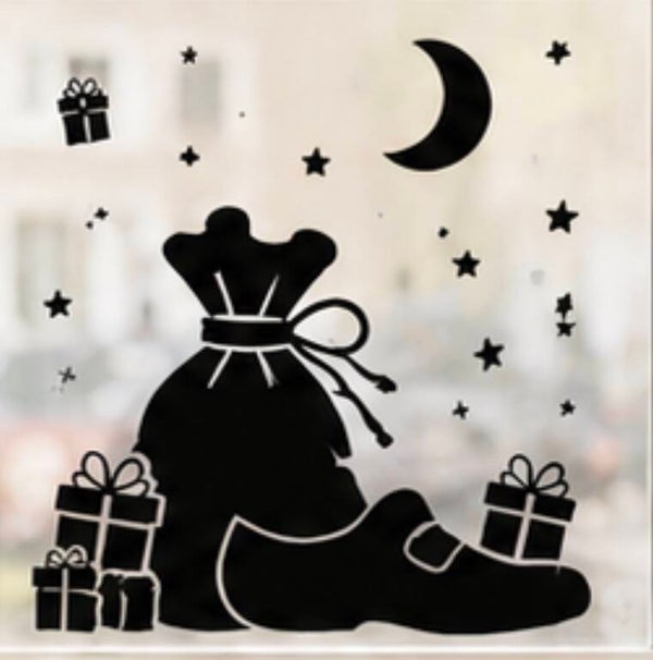 Herbruikbare raamsticker - Zak van sinterklaas