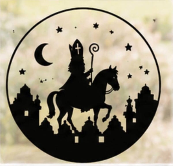 Herbruikbare raamsticker - Cirkel sinterklaas