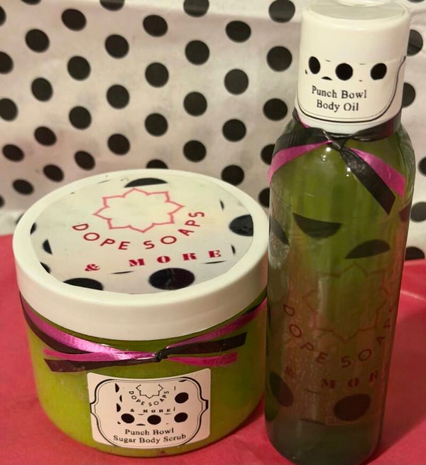 Punch Bowl Sugar Body Scrub and Body Oil Set