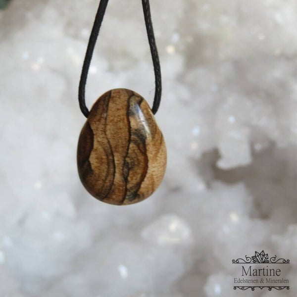 Landschap Jaspis hanger doorboord