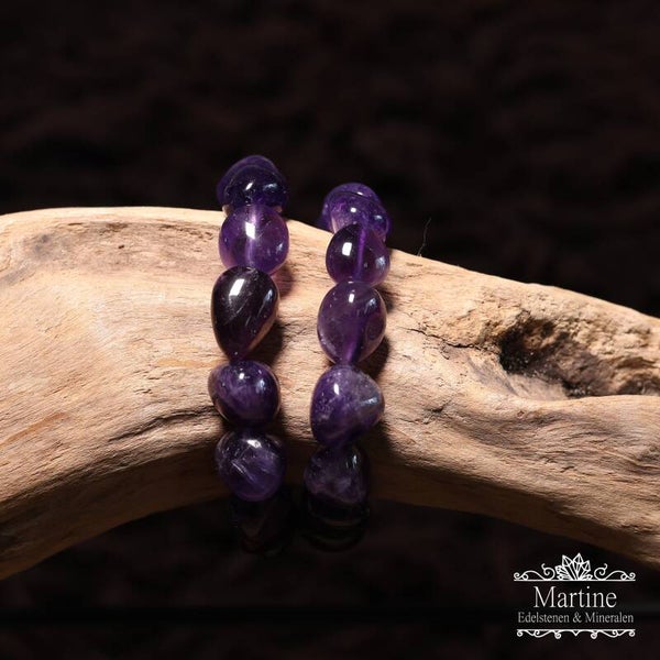 Armband Amethist, grote trommelsteen