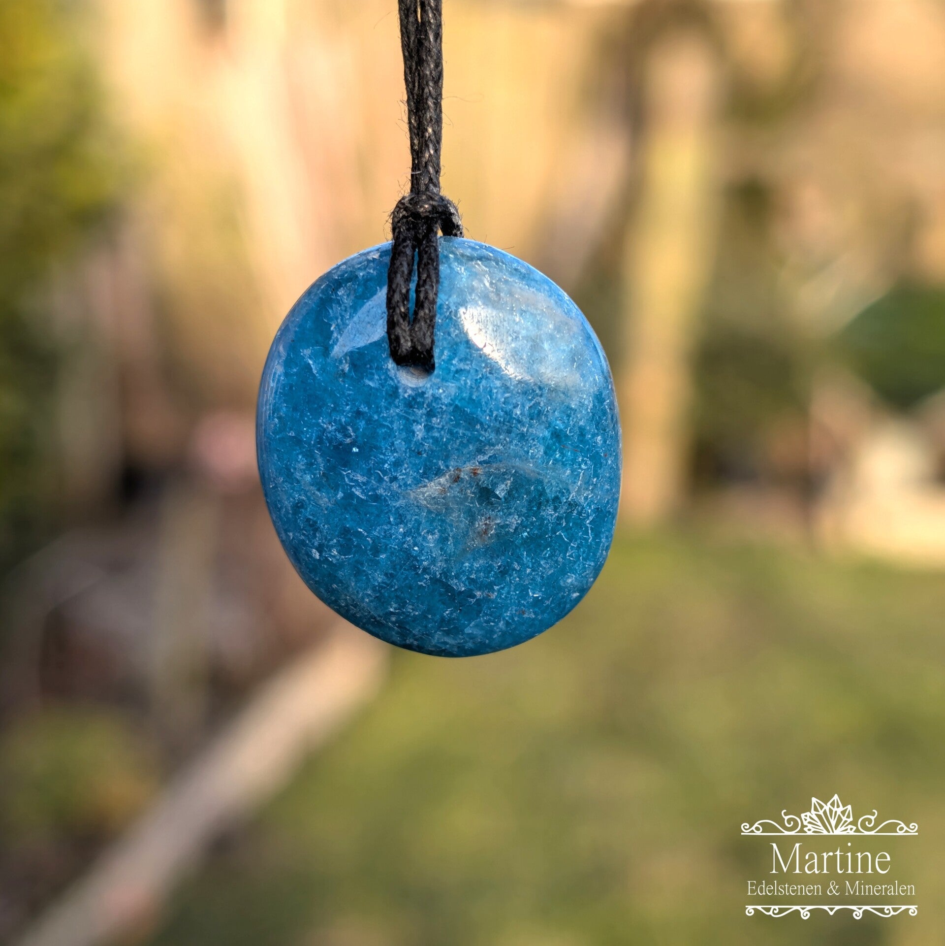 Blauwe Apatiet amulet hanger.