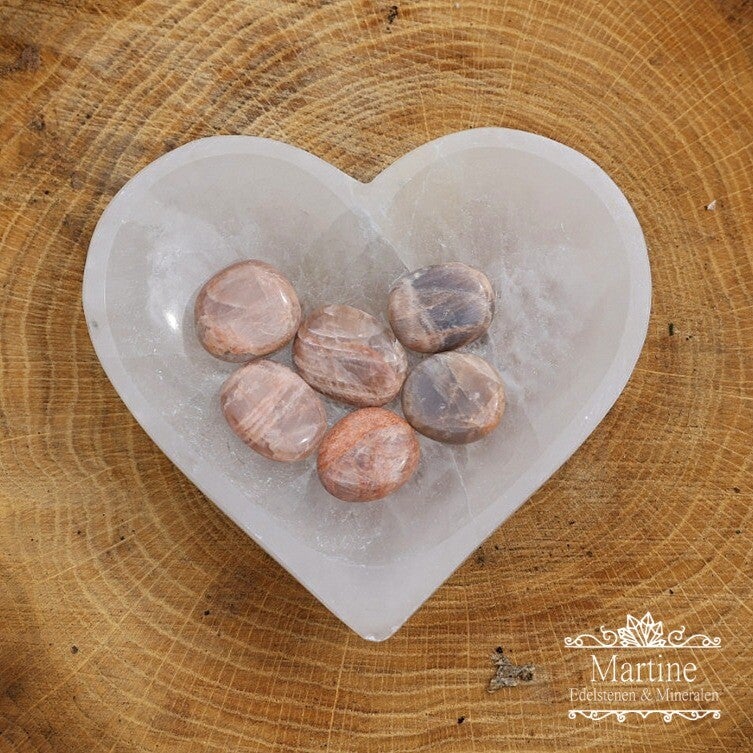 Roze Maansteen schijfsteen / oplegsteen