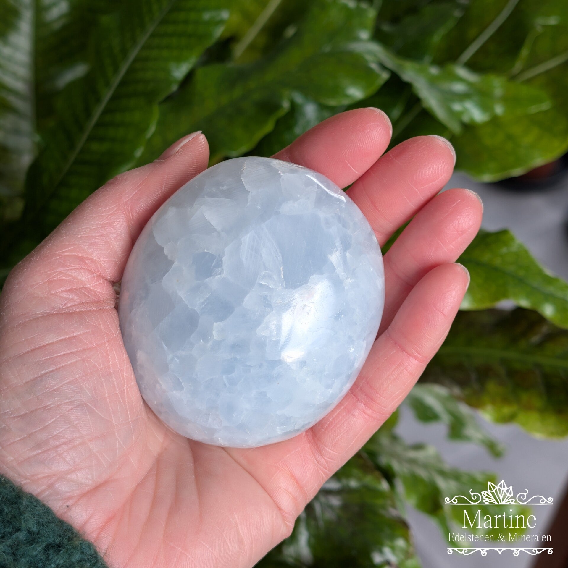 Blauwe Calciet handsteen xl