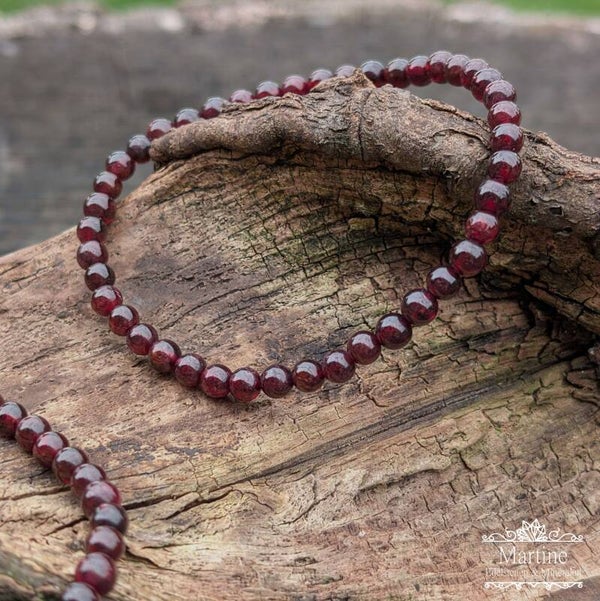 Armband Granaat 4mm kraal