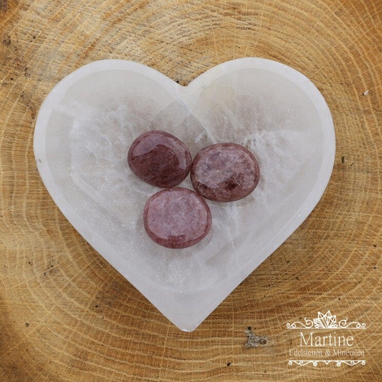 Aardbeienkwarts schijfsteen / oplegsteen.