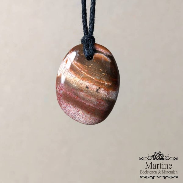 Versteend hout amulet hanger.