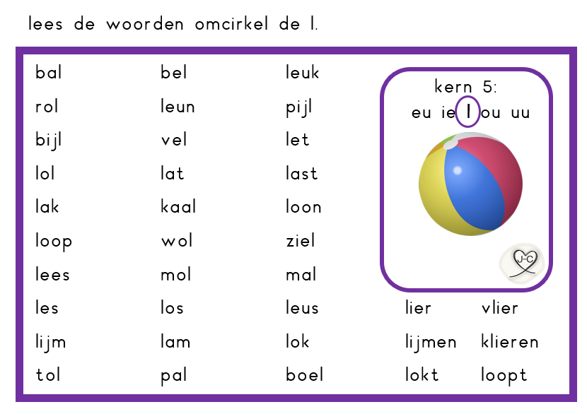 Kern 5 / Veilig Leren Lezen / Groep 3 | juf-cindy.nl