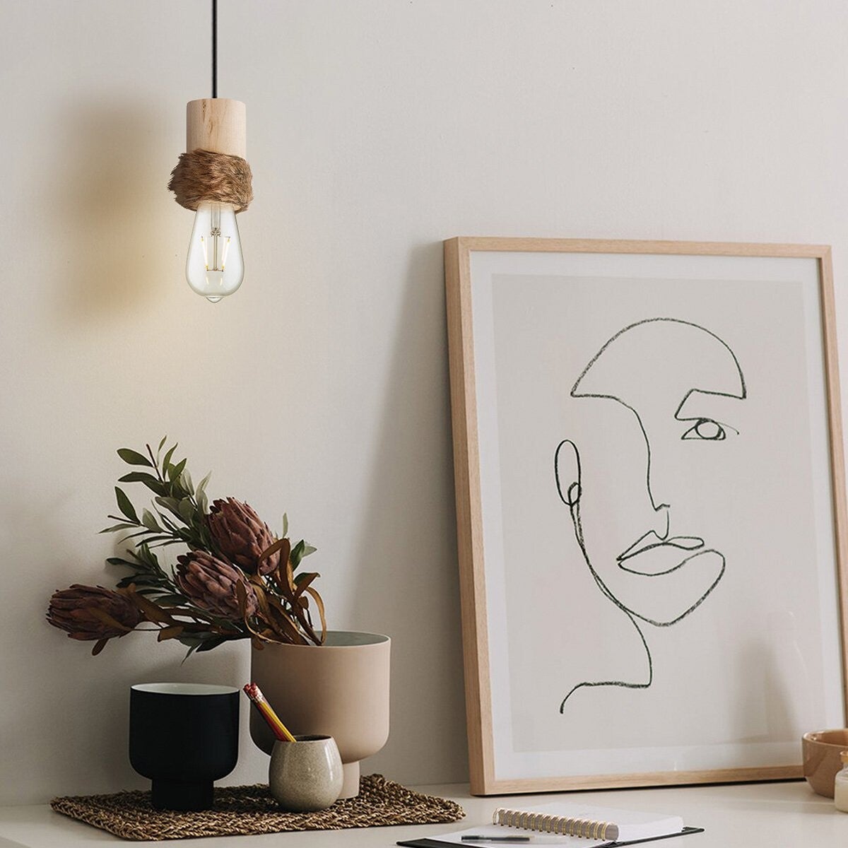 Een lichtbron in een woonkamer.