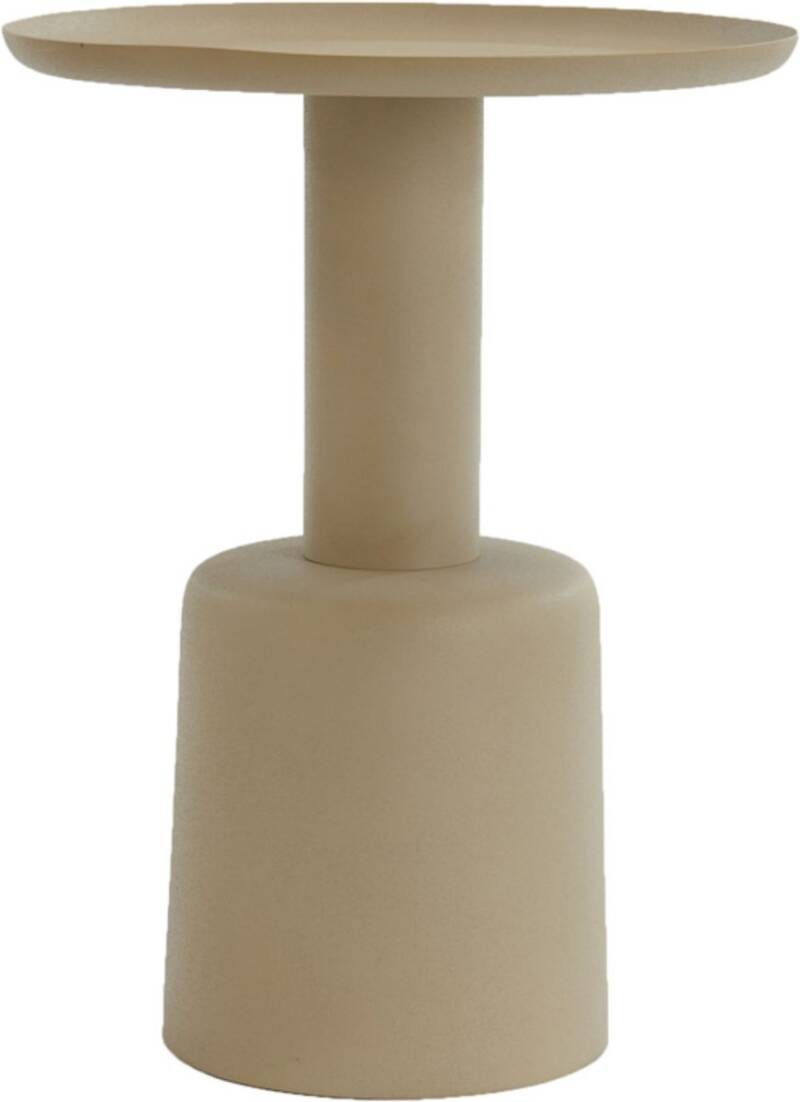 Bijzettafel beige metaal