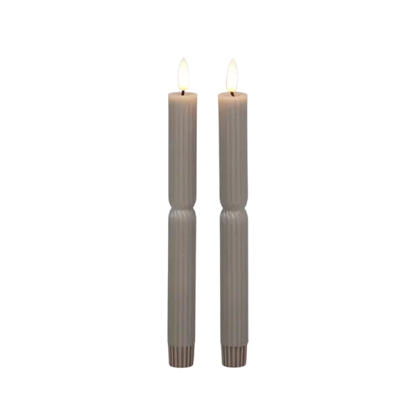 LED dinerkaarsen Rib | taupe
