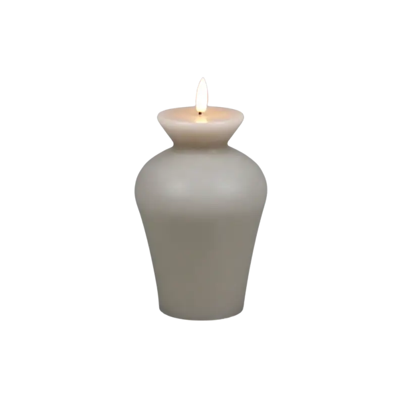 Ronde organische LED kaars | beige