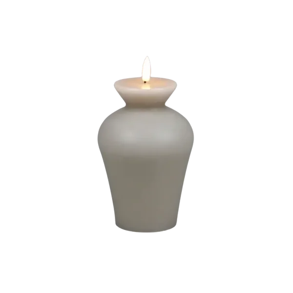 LED kaars organische vaas | beige