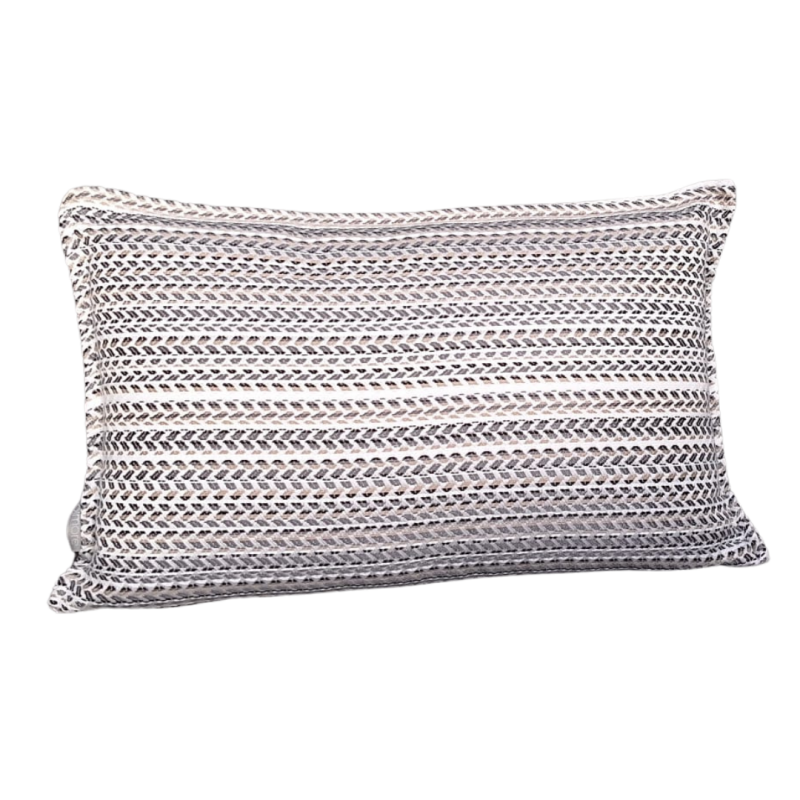 Luxe buitenkussen Lines | zwart-wit beige