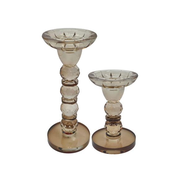Luxe kandelaars brown lustre | set van 2